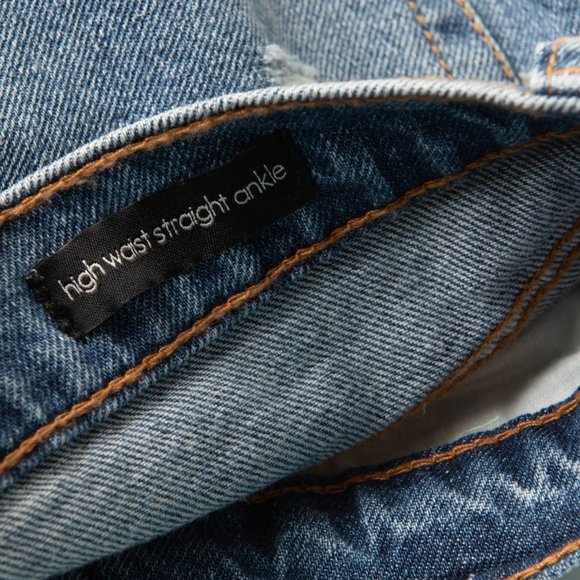 Ella Moss Jeans Straight High Waisted Cropped Vintage Inspired Denim Blue 30 New - Picture 4 of 10